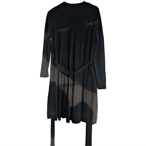 COS Minimalist A-Line Black 💯 Merino-Wool Knit Dress M Long Sleeves - Picture 15 of 15